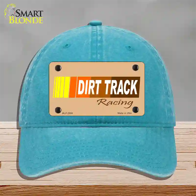 Dirt Track Racing Novelty License Plate Hat Unconstructed Cotton / Lake Blue