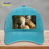 Horses Sweet On Each Other Novelty License Plate Hat Unconstructed Cotton / Lake Blue