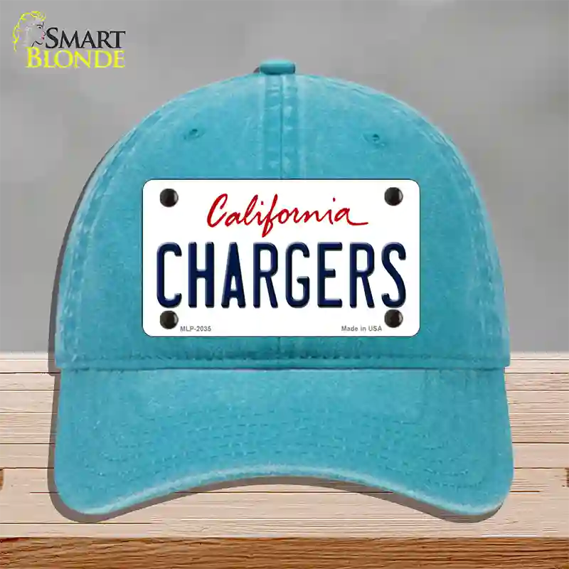 Chargers California State Novelty License Plate Hat Unconstructed Cotton / Lake Blue