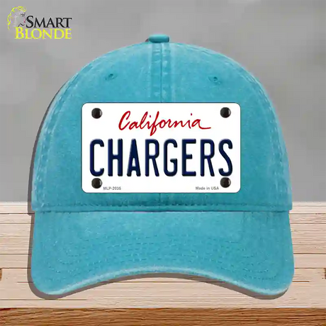 Chargers California State Novelty License Plate Hat Unconstructed Cotton / Lake Blue