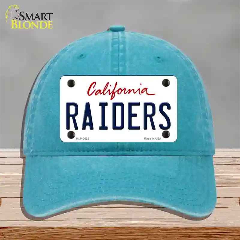 Raiders California State Novelty License Plate Hat Unconstructed Cotton / Lake Blue