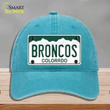 Broncos Colorado State Novelty License Plate Hat Unconstructed Cotton / Lake Blue