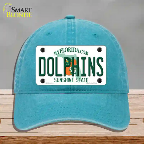 Dolphins Florida State Novelty License Plate Hat Unconstructed Cotton / Lake Blue