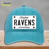 Ravens Maryland State Novelty License Plate Hat Unconstructed Cotton / Lake Blue