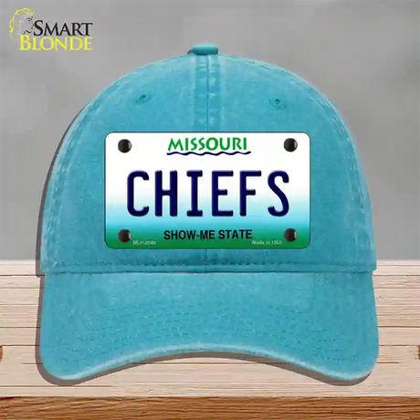 Chiefs Missouri State Novelty License Plate Hat Unconstructed Cotton / Lake Blue