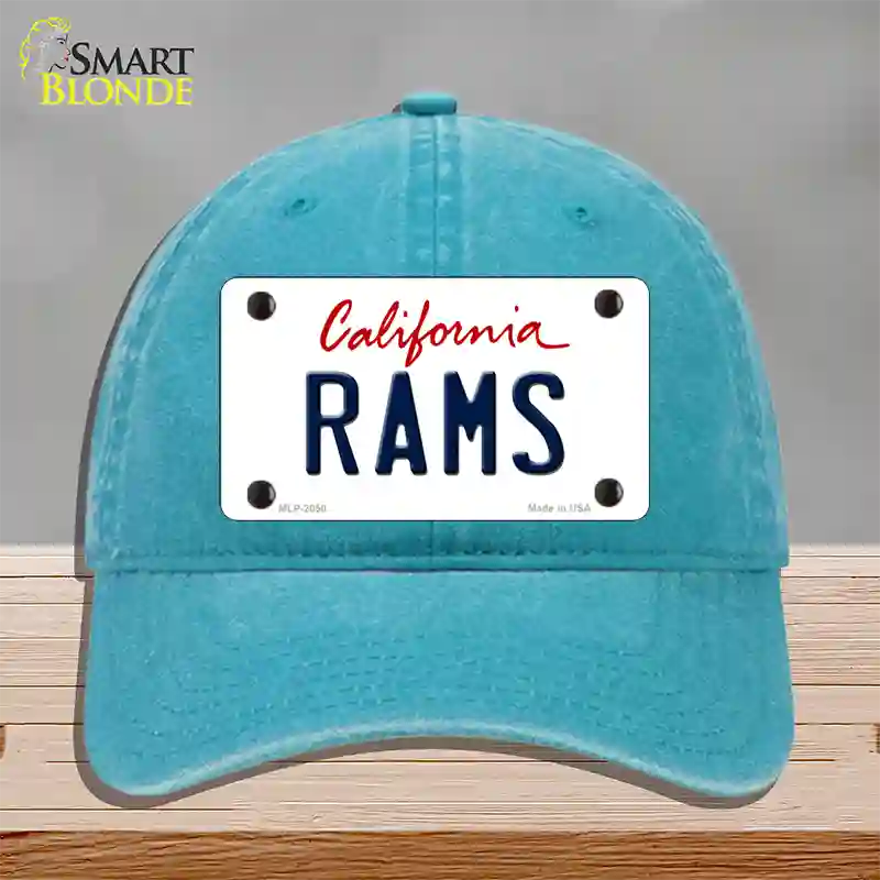 Rams California State Novelty License Plate Hat Unconstructed Cotton / Lake Blue