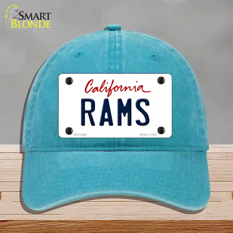 Rams California State Novelty License Plate Hat Unconstructed Cotton / Lake Blue