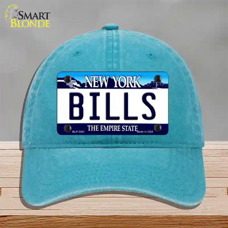 Bills New York State Novelty License Plate Hat Unconstructed Cotton / Lake Blue