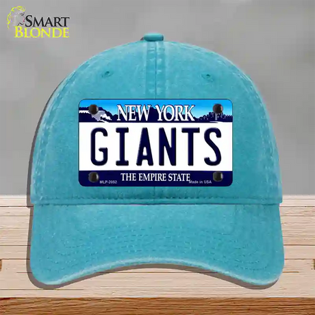 Giants New York State Novelty License Plate Hat Unconstructed Cotton / Lake Blue