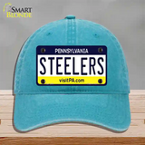 Steelers Pennsylvania State Novelty License Plate Hat Unconstructed Cotton / Lake Blue