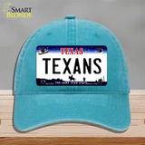 Texans Texas State Novelty License Plate Hat Unconstructed Cotton / Lake Blue