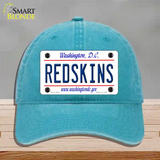 Redskins Washington State Novelty License Plate Hat Unconstructed Cotton / Lake Blue