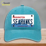 Seahawks Washington State Novelty License Plate Hat Unconstructed Cotton / Lake Blue