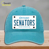 Senators Ontario Canada Province Novelty License Plate Hat Unconstructed Cotton / Lake Blue