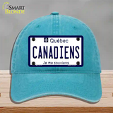 Canadiens Quebec Canada Province Novelty License Plate Hat Unconstructed Cotton / Lake Blue