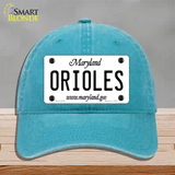 Orioles Maryland State Novelty License Plate Hat Unconstructed Cotton / Lake Blue