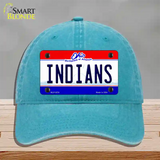 Indians Ohio State Novelty License Plate Hat Unconstructed Cotton / Lake Blue