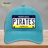 Pirates Pennsylvania State Novelty License Plate Hat Unconstructed Cotton / Lake Blue