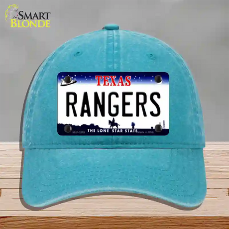 Rangers Texas State Novelty License Plate Hat Unconstructed Cotton / Lake Blue