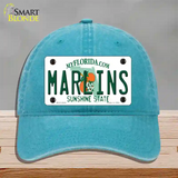 Marlins Florida State Novelty License Plate Hat Unconstructed Cotton / Lake Blue