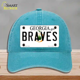 Braves Georgia State Novelty License Plate Hat Unconstructed Cotton / Lake Blue