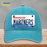 Mariners Washington State Novelty License Plate Hat Unconstructed Cotton / Lake Blue