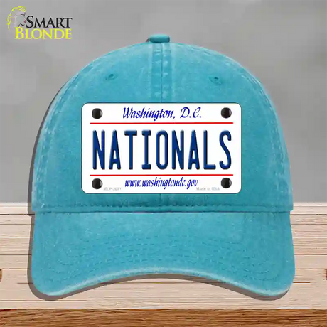 Nationals Washington DC State Novelty License Plate Hat Unconstructed Cotton / Lake Blue