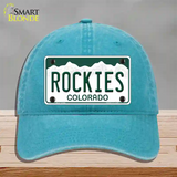 Rockies Colorado State Novelty License Plate Hat Unconstructed Cotton / Lake Blue