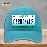 Cardinals Missouri State Novelty License Plate Hat Unconstructed Cotton / Lake Blue