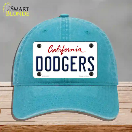 Dodgers California State Novelty License Plate Hat Unconstructed Cotton / Lake Blue