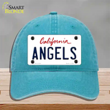 Angels California State Novelty License Plate Hat Unconstructed Cotton / Lake Blue