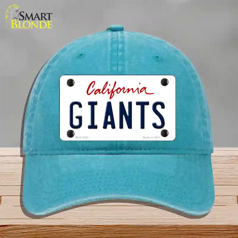 Giants California State Novelty License Plate Hat Unconstructed Cotton / Lake Blue