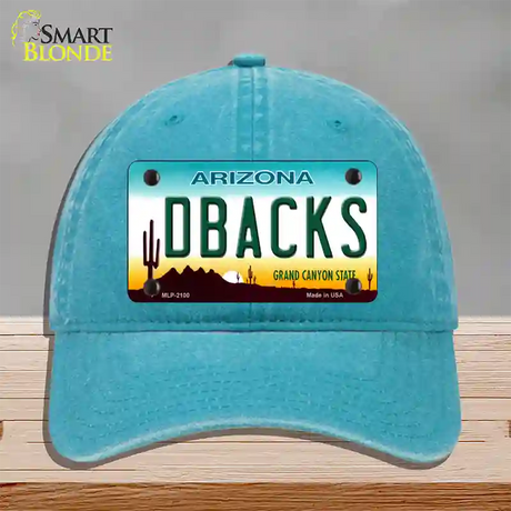 Dbacks Arizona State Novelty License Plate Hat Unconstructed Cotton / Lake Blue