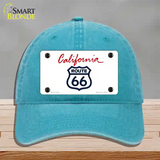 Route 66 Shield California Novelty License Plate Hat Unconstructed Cotton / Lake Blue