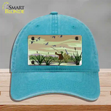 Duck Hunting Camouflage Novelty License Plate Hat Unconstructed Cotton / Lake Blue