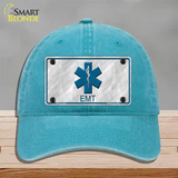 EMT Novelty License Plate Hat Unconstructed Cotton / Lake Blue