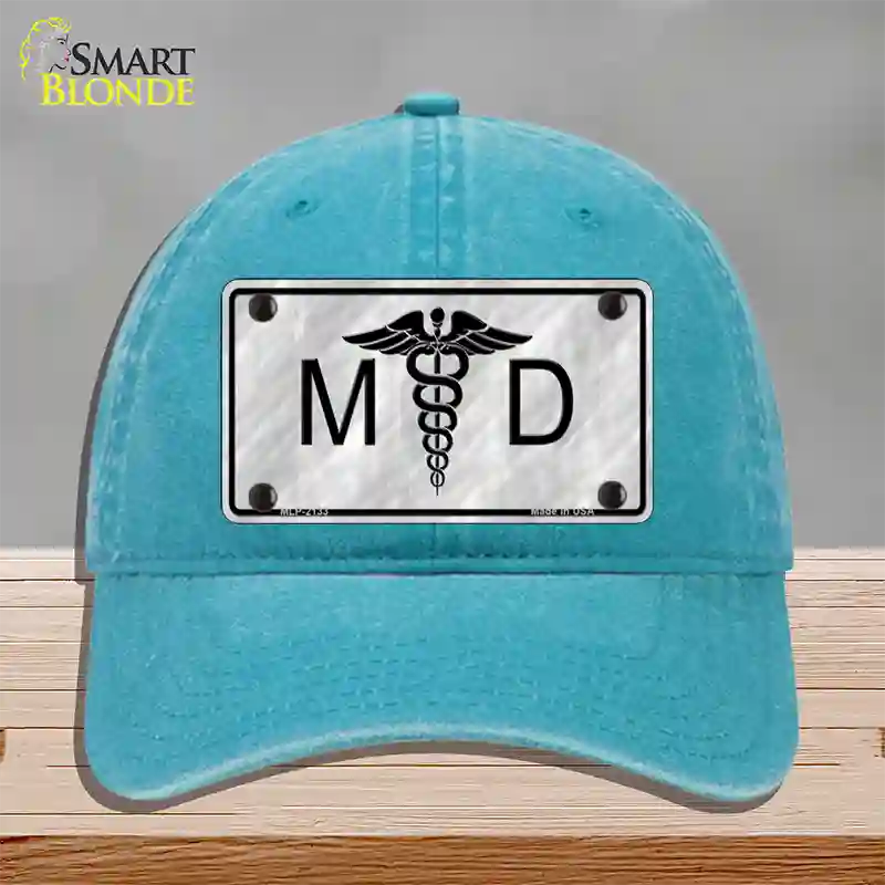 MD Novelty License Plate Hat Unconstructed Cotton / Lake Blue