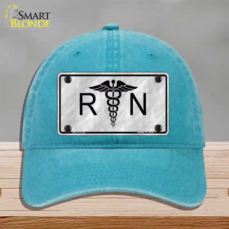 RN Novelty License Plate Hat Unconstructed Cotton / Lake Blue