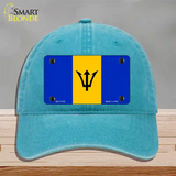 Barbados Flag Novelty License Plate Hat Unconstructed Cotton / Lake Blue