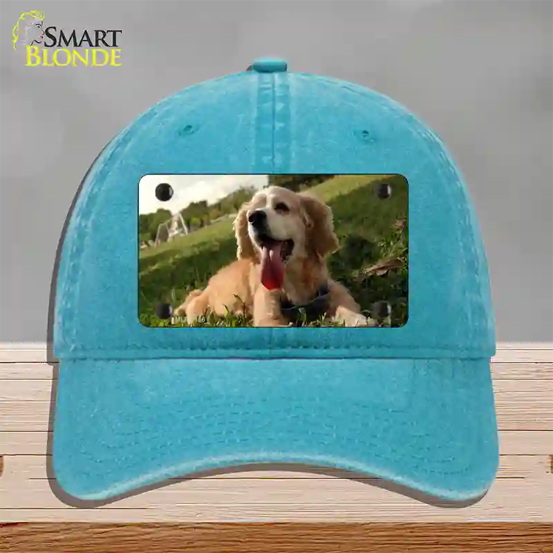 Cocker Spaniel Dog Novelty License Plate Hat Unconstructed Cotton / Lake Blue