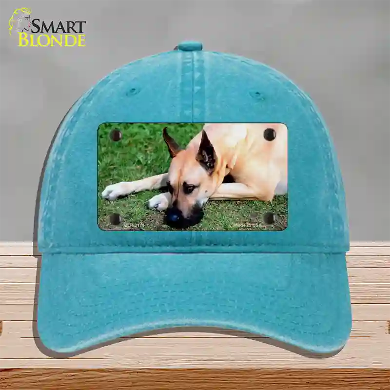 Great Dane Dog Novelty License Plate Hat Unconstructed Cotton / Lake Blue