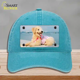 Poodle Dog Novelty License Plate Hat Unconstructed Cotton / Lake Blue