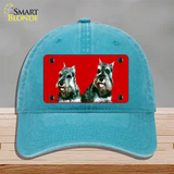 Schnauzer Dog Novelty License Plate Hat Unconstructed Cotton / Lake Blue