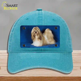 Shih Tzu Dog Novelty License Plate Hat Unconstructed Cotton / Lake Blue