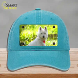 West Highland Dog Terrier Novelty License Plate Hat Unconstructed Cotton / Lake Blue