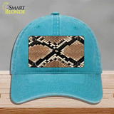 Snake Skin Novelty License Plate Hat Unconstructed Cotton / Lake Blue