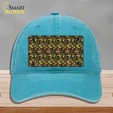 Camouflage Novelty License Plate Hat Unconstructed Cotton / Lake Blue