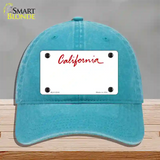 California State Blank Novelty License Plate Hat Unconstructed Cotton / Lake Blue