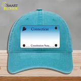 Connecticut State Blank Novelty License Plate Hat Unconstructed Cotton / Lake Blue