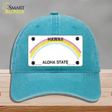 Hawaii State Blank Novelty License Plate Hat Unconstructed Cotton / Lake Blue